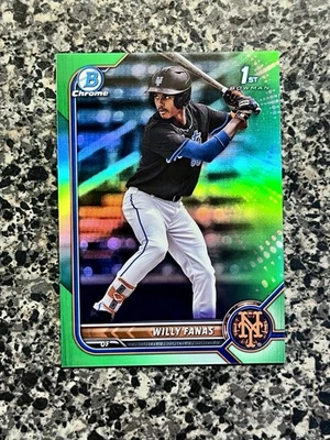 2022 Bowman Chrome #BCP-196 Willy Fanas Prospects Green Refractor #/99 - Image 1 of 2