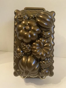 Harvest Bounty Loaf Pan Nordic ware-Cast Aluminum-Family Made-10x4 Pumpkin/Fall - Picture 1 of 9