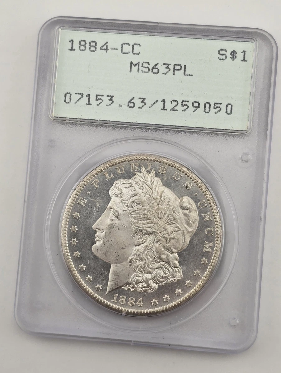 PCGS Certified MS 63 Graded 1884 Year Morgan US Dollars (1878-1921