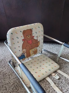 Vintage Graco Tot Loc Lock Clip On table top high chair Booster Seat 90s bear - Picture 1 of 8