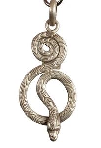 Porte-Clés Serpent Argenté 4cm Népal - Bijou Sac Spirituel - 5214 - Picture 1 of 3