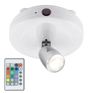 Kabellose LED Strahler batteriebetrieben 12 Farben wechselnde Deckenleuchten mit - Bild 1 von 1
