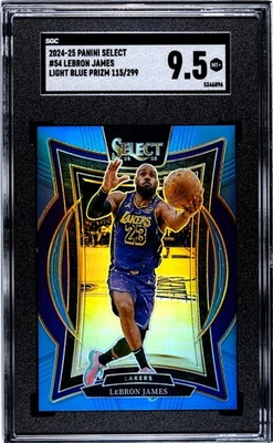 2024-25 Panini Select 54 LeBron James Light Blue Prizm /299 SGC 9.5 - Image 1 of 2