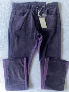 Men’s MNML Purple B428 Corduroy Flare Pants 34 X 34 Button Fly Festival - Picture 1 of 16