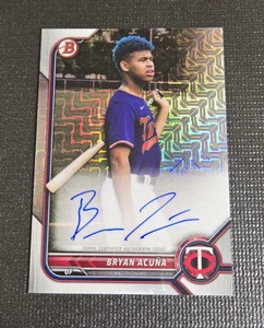 Bryan Acuna 2022 Bowman Chrome Mojo Refractor Auto Minnesota Twins - Picture 1 of 4
