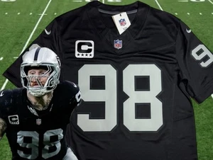 Großes Maxx Crosby #98 Vapor FUSE Trikot schwarz Raiders Authentic Captain - Bild 1 von 16