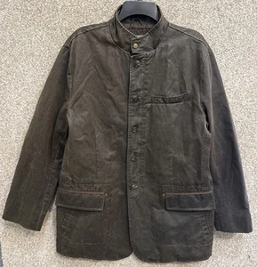 Johnston & Murphy Mens Brown Waxed Canvas Button Up Coat Jacket Size Large - Picture 1 of 13