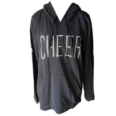 Adidas Cheer Hoodie Women's Medium Black Pullover Sweatshirt Athleisure Sporty - Image 1 of 4