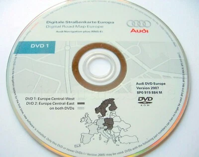 Audi A3 A4 A6 TT R8 RNS-E Navigation DVD 2007 UK Deutschland Frankreich Benel... - Bild 1 von 4