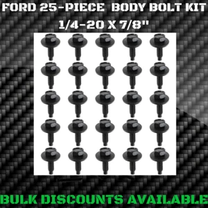 1971-1980 Ford Pinto Interior Exterior Chassis Body Bolts 1/4-20 X 7/8 OEM Black - Picture 1 of 2
