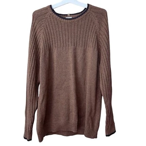 Columbia Sweater Men's Size XL Brown  Pullover Knit Ribbed Preppy 100% Cotton - Picture 1 of 10