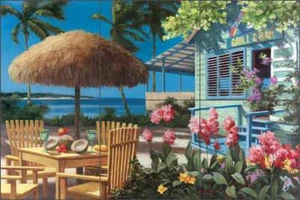 Tropical Tile Backsplash Chiu Bar Cafe Art Ceramic Mural EC-TC008 - Imagen 1 de 6