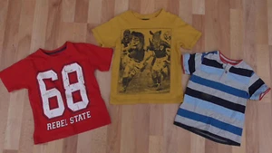 Boys T-shirt Bundle, 4-5 Years F&F,TU,Primark Red,Yellow,Striped - Picture 1 of 1