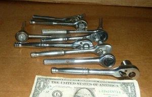 Vintage 8 Ratschen, 1/4" Steckschlüssel, SK, Cornwall, Handwerker, Husky, Kobalt - Bild 1 von 8