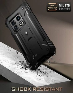 For OnePlus 10 Pro 5G Case Poetic Rugged with Kickstand Built-in Screen Black - Photo 1 sur 6
