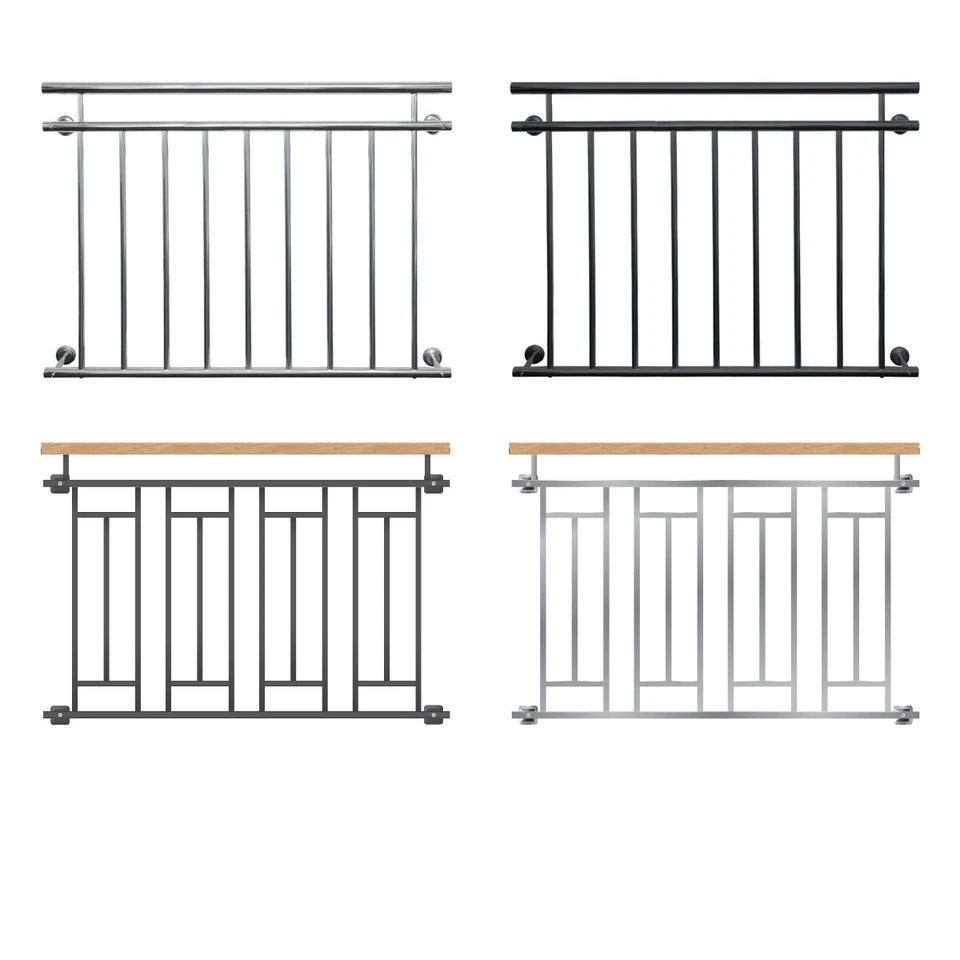 Balcone francese parapetto balaustra ringhiera 90x100 a 225 cm antracite argento - Immagine 1 di 1