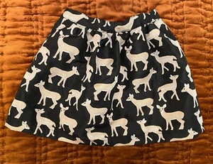 NEW! Gymboree Size Medium 7-8 Black & Metallic Deer Print  Skirt - Picture 1 of 4