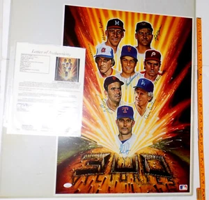 300 WIN CLUB Ron Lewis 18x24 Signed #d RYAN SEAVER +7 Lithograph Poster JSA💎LOA - Picture 1 of 14