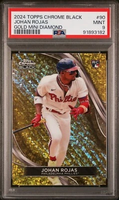 Johan Rojas - 2024 Topps Chrome Black Gold Mini Diamond RC  (Read)  PSA 9 - Image 1 of 3