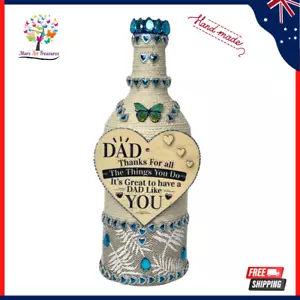 Love Heart bottle vase for father father's day gift father's birthday Handmade - Picture 1 of 6