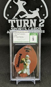 1998 Playoff Contenders Peyton Manning Leather RC #37 CSG 9 MINT