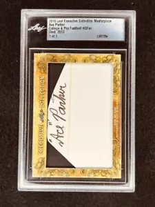 Ace Parker 2018 Leaf Masterpiece Cut Firma Firmada Tarjeta Autografiada 1/1 JSA - Imagen 1 de 2