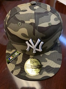 NEW  - New York Yankees Armed Forces Day Camo 59Fifty Hat - 7 3/8- MSRP $42 - Picture 1 of 7