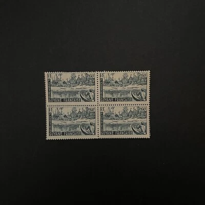 1947 French Guyane 60c stamp block of 4, MNH - Image 1 of 2