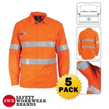 5 x DNC Workwear Mens Hi Vis Inherent Flame Resistant PPE1 Shirt Top Orange 3446