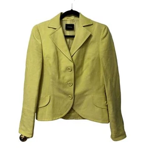 AKRIS Woman's Blazer Yellow Silk and Linen Blend - Picture 1 of 6