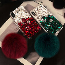 for Samsung Galaxy A42 5G Case, 3D Fur ball Pendant Bling rhinestone Soft cover