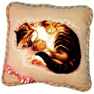 Kissen gezählt Kreuzstich Set Katze Zum Selbermachen Charivna mit - Bild 1 von 1