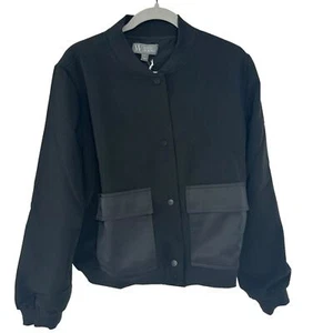 NEW Worthington + Jason Bolden Black Snap Front Jacket Sz Large - Picture 1 of 7