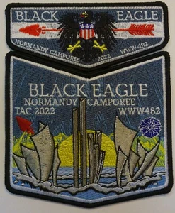 OA BLACK EAGLE 266 BSA TRANSATLANTIC  2022 LES BRAVES 2-PATCH DELEGATE MINT!! - Picture 1 of 2