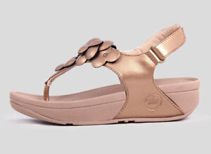 Women Fitflop Leather Flower Roman Sandals Mules Beach Platform Shoes Summer !