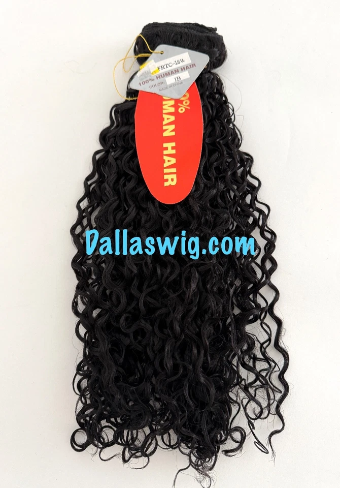Cabello tejido onda rizada dura 100 % humano cierre FRTC 18" paquete único Foto 1 de 1