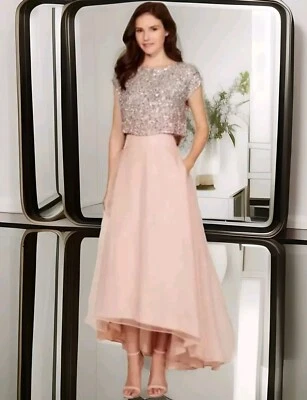 Coast Size 6 Iridessa High Low Blush Pink Skirt Net Tulle Mesh Weddings New £129 - Image 1 of 4