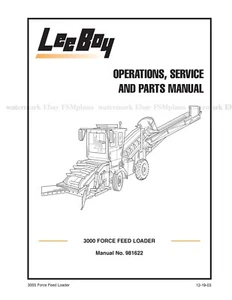 LeeBoy 3000 Force Feed Loader Operations Service Repair Manual - Picture 1 of 4