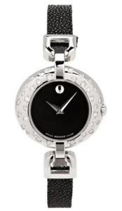 Movado Museum Vivo Ladies Black Museum Dial Diamond Bezel - Steel, 0605665 - Picture 1 of 1