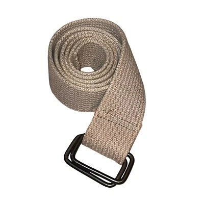 Unisex Army Y2K Woven 45.5” Solid Tan D-Ring Casual Safari Belt Frayed End Large - Image 1 of 4