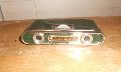 Vintage Japan SELSI 2.5x Pop Up Coated Lens Green Opera Binoculars - Image 1 of 4