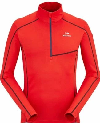 110 美元 Eider Montana 1/2 拉链男式底层尺寸 S L/S 全新带标签红色熔岩上衣 — 第 1/4 张图片