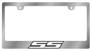Chrome Chevrolet SS Badge White Logo Premium Stainless Steel License Plate Frame - Image 1 of 1