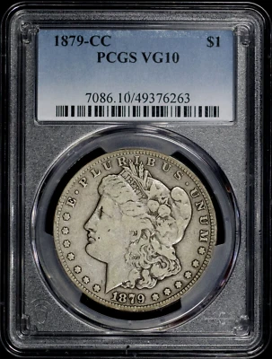 1879-CC  MORGAN SILVER DOLLAR~PCGS CERTIFIED VG10~BETTER TYPE &DATE PROBLEM FREE - Image 1 of 4