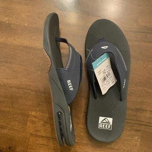 Man Reef Fanning Flip Flop Sandal CI6534 With Arch Support Color Navy/Shadow New - Picture 1 of 1