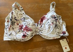 NWT Artesands Bikini Top, Size 18, D/E Cup Floral On White Brand New - Picture 1 of 4