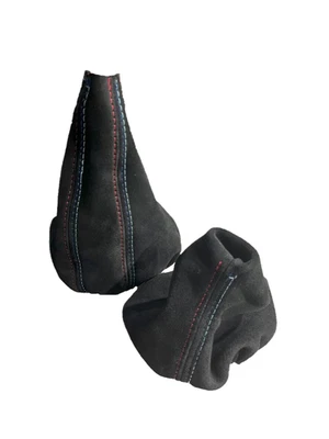 Se adapta a BMW E36 E46 1991-2005 Nuevo M/Stitch Genuino Gamuza Cambio y Bota de Freno Eléctrico Foto 1 de 4