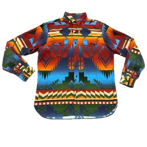 Vintage Polo Ralph Lauren Aztec Navajo Button Up Longsleeve Size L Jacquard - Picture 1 of 9