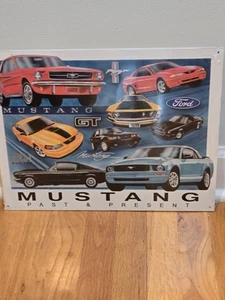 Vintage Look Metal Sign Mustang Past And Present 16w×12.5h Beautiful Sign - Picture 1 of 3