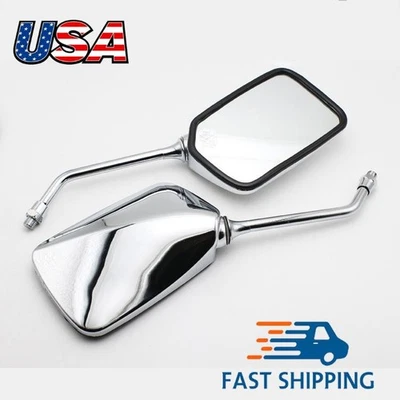 FOR Honda CB250 CB750 Nighthawk 250 750 Chrome Motorcycle Rear-view Mirrors 10mm - Image 1 of 4